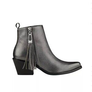 Guess Women’s Talza Booties In Pewter Leather Size 6